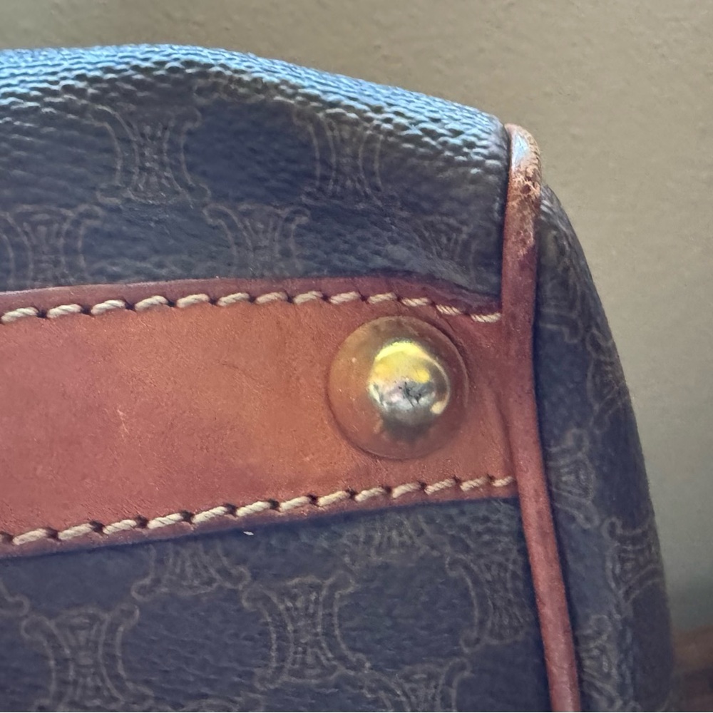 Celine Boston Bag with Structured Design and Leather Accents - Picture 15 of 16